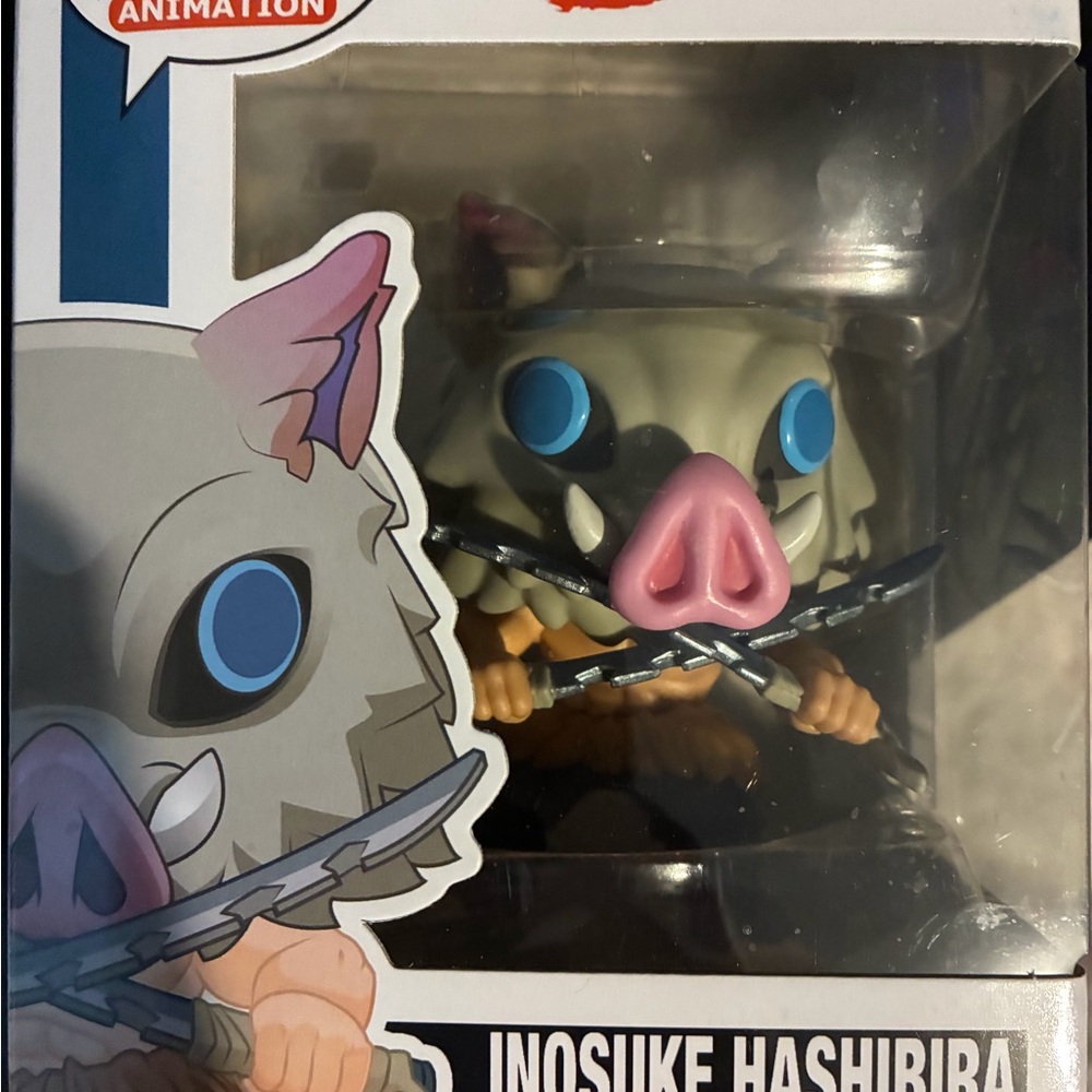 Funko Inosuke Hashibira Figure - Blue, Pink, Black, Tan